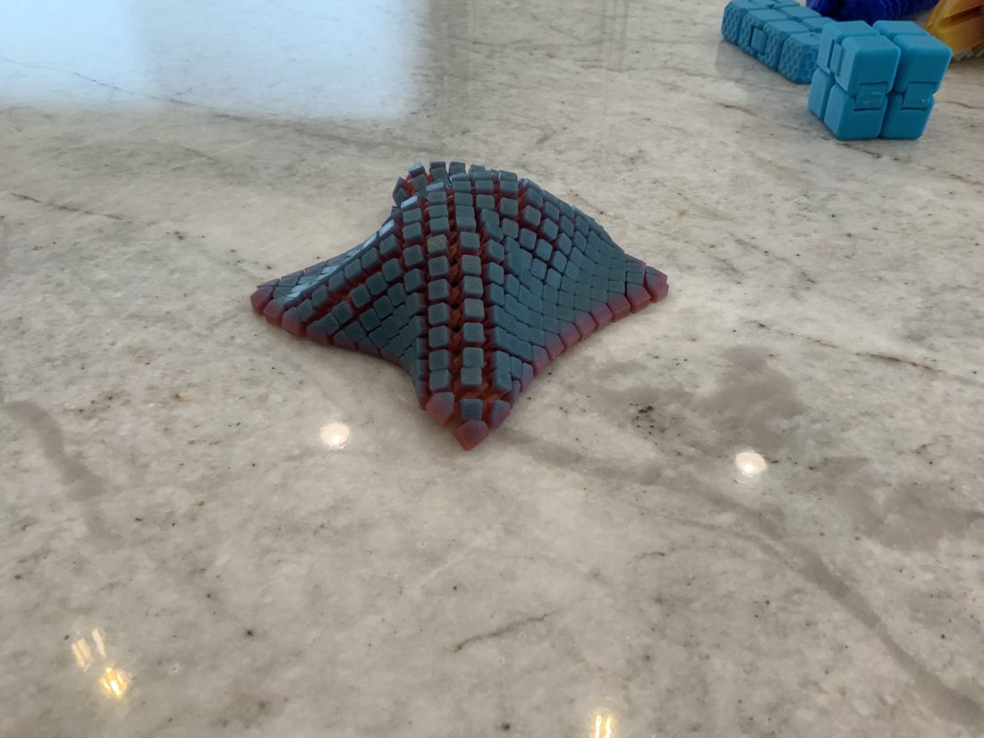 Fabric fidget draped in a shape