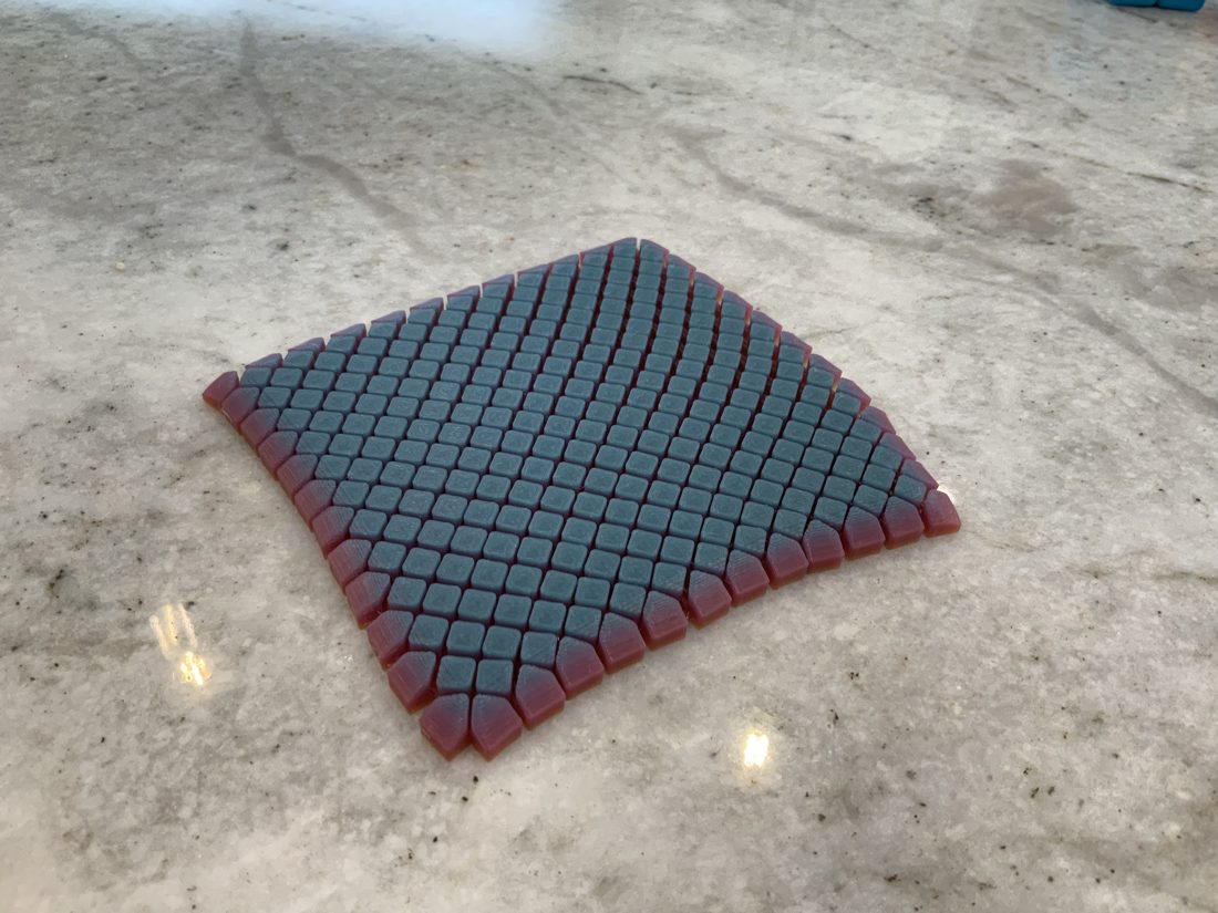 Fabric fidget laid flat